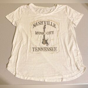 Maurice’s White Nashville Music City Graphic Tee, Size L